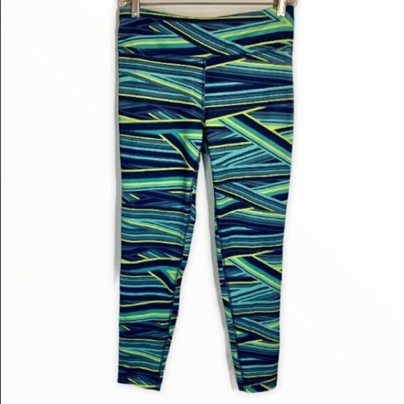 Everlast Pants - Everlast Striped Neon Workout Leggings Women’s Size Medium